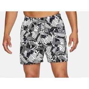 Nike Collage Icon Volley Shorts Black Pattern Men's Large Mesh Lining Swim Trunk